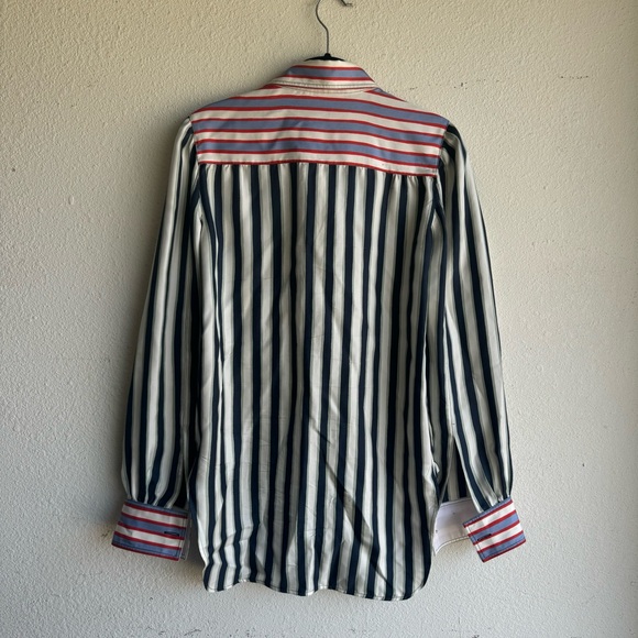 Celine Striped Silk Button Down Shirt Blouse - Picture 9 of 9